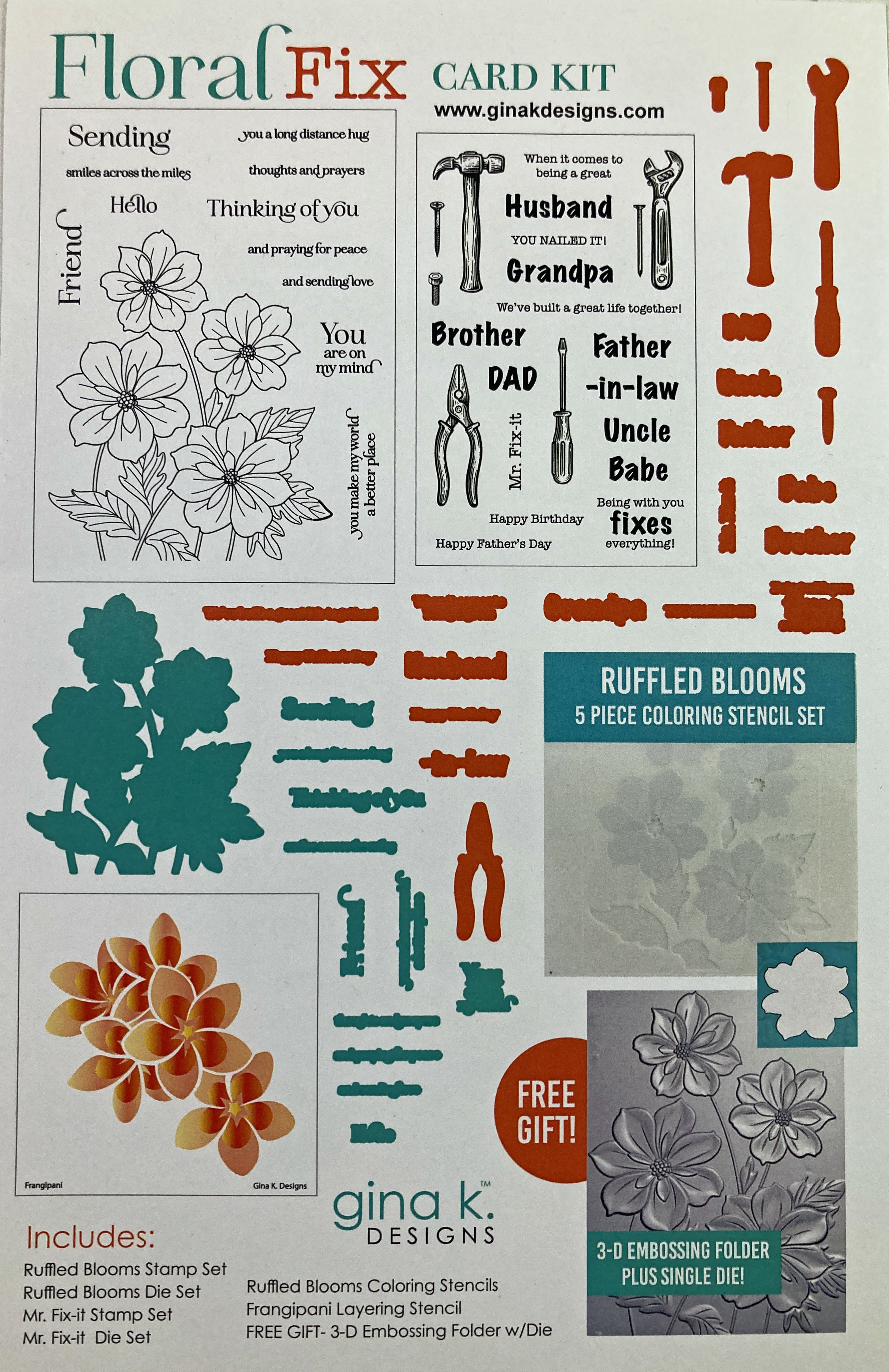 Gina K. Designs • Floral Fix Card Kit • 10 Cards from 1 Kit • May
